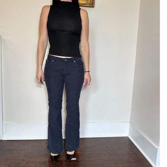 Y2K Banana Republic Blue Corderoy Low Rise Pants Size 6 - Picture 1 of 6